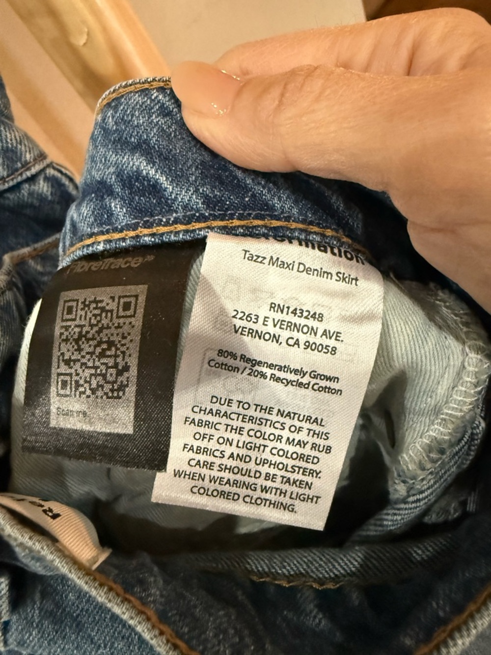 Reformation jeans Hemlock wash Tazz Denim Maxi Skirt - Picture 5 of 13